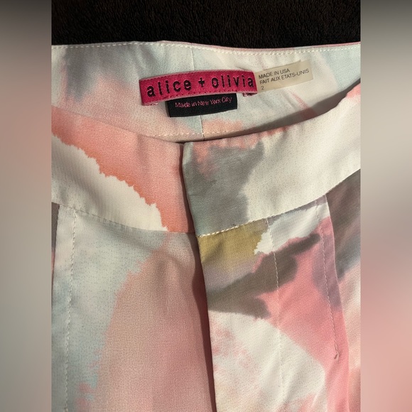 Alice + Olivia long wide-leg watercolor floral pants - Picture 8 of 9